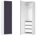 Шкаф распашной Амьен индиго 60х232,2х54,5  с 2 полками, штангой и 3 ящиками ЛДСП каркас белый